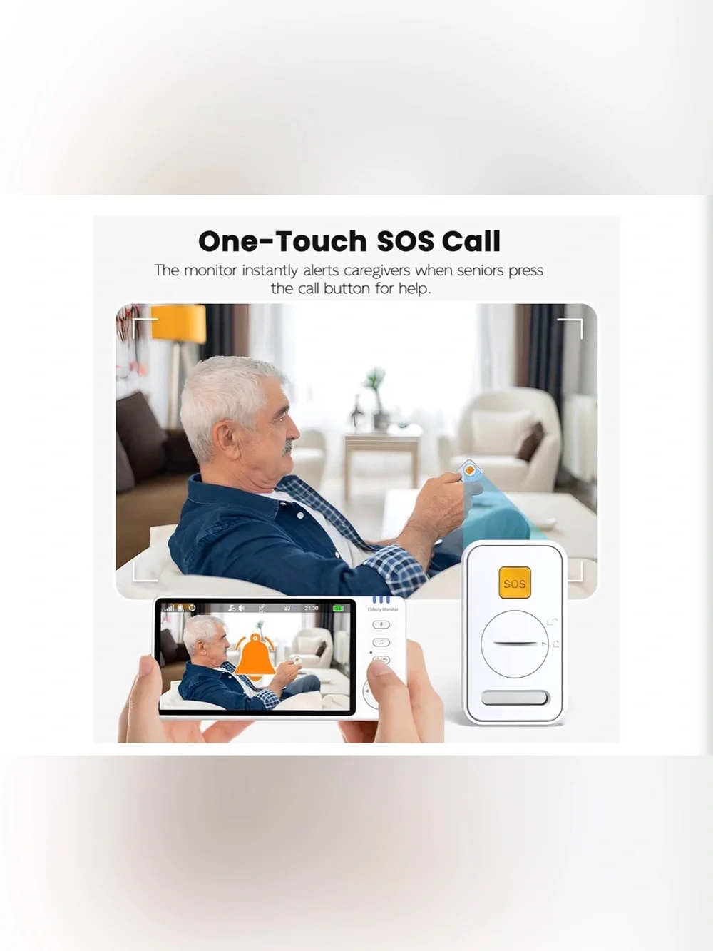 Elderly Monitor with Camera and Audio & Call Button, 2-Way